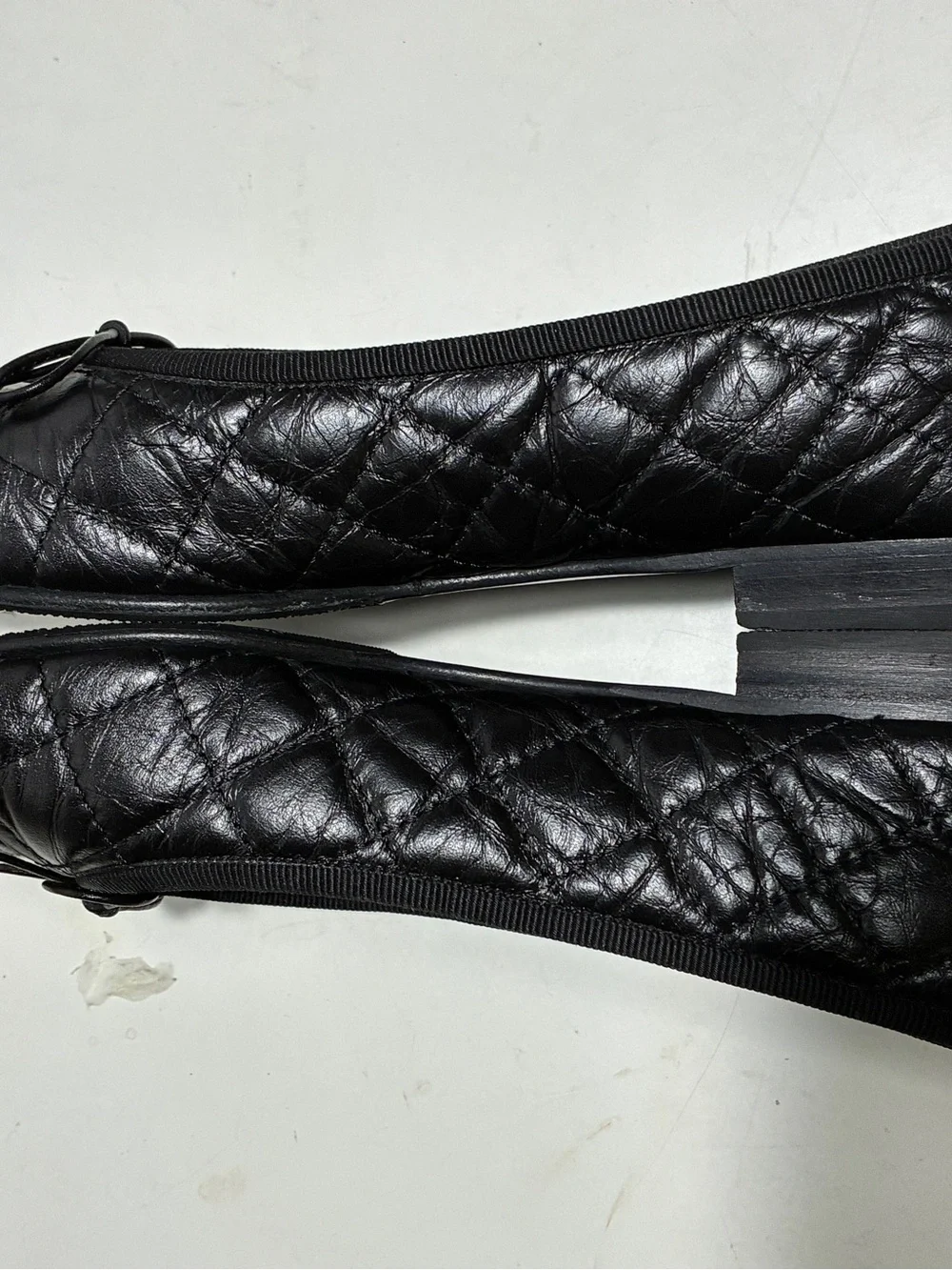 CHANEL Black Quilted Leather Ballet Flats with CC Medallion